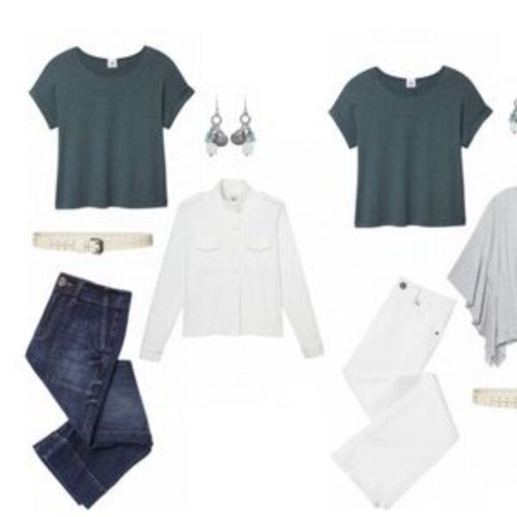 CAbi #4008 Groove Tee in Teal Stripe - Picture 13 of 14